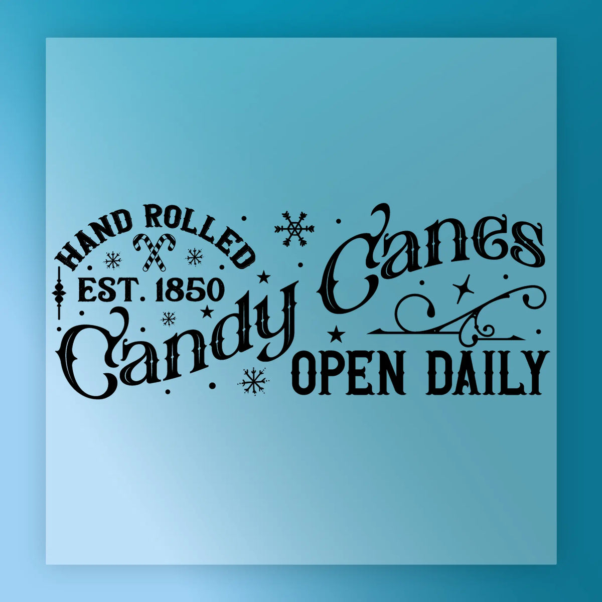 Hand Rolled Candy Canes Vintage Design - Heat Press Ready