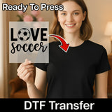 LOVE Soccer Design - Ready to Press - InkMerge DTF Transfer for Soccer Enthusiasts DTF Transfer - InkMerge Heat Press Design