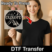 Let's Go Explore Adventure Design DTF Transfer - InkMerge Heat Press Design