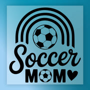 a soccer ball and the text "Soccer Mom" in a stylized design.