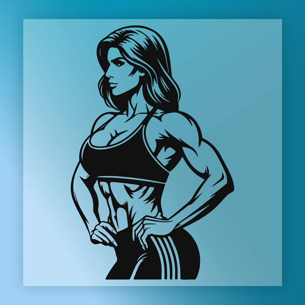 Strong Muscular Woman Empowerment Design - Heat Press Ready