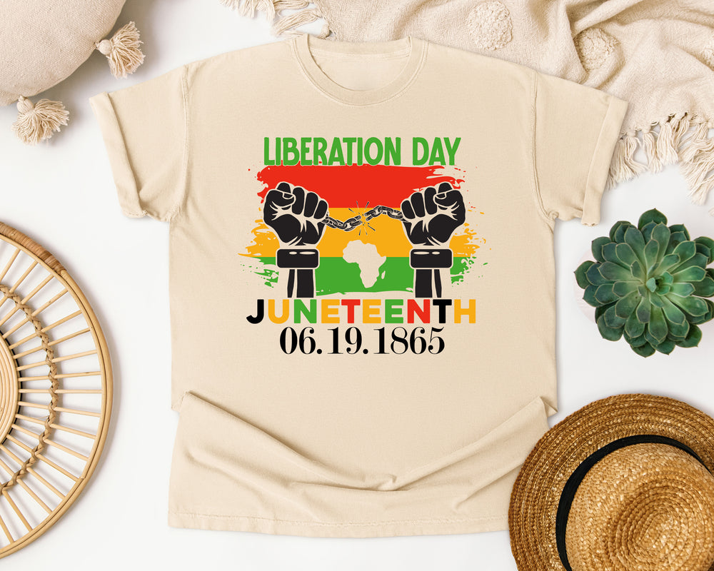 Liberation Day Juneteenth 1865 graphic tee in Ivory Comfort Colors 1717