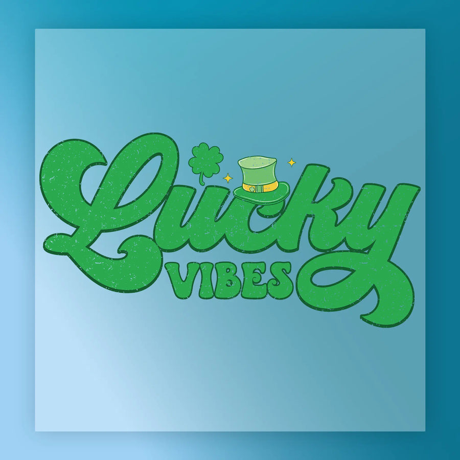 Lucky Vibes Shamrock Leprechaun Design DTF Transfer - InkMerge Heat Press Design