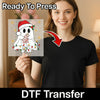 Cute Ghost Santa Hat Christmas Lights - Ready to Press - InkMerge DTF Transfer