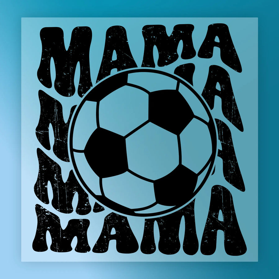 MAMA Soccer Ball Distressed Design DTF Transfer - InkMerge Heat Press Design