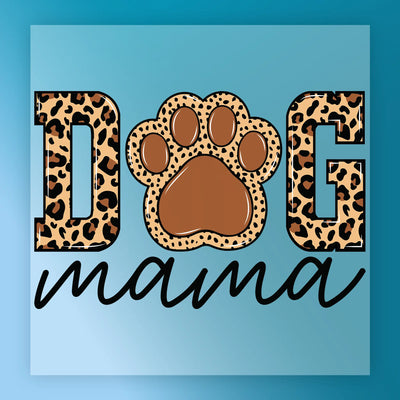 Dog Mama Leopard Print Paw Design - Heat Press Ready - InkMerge DTF Transfer