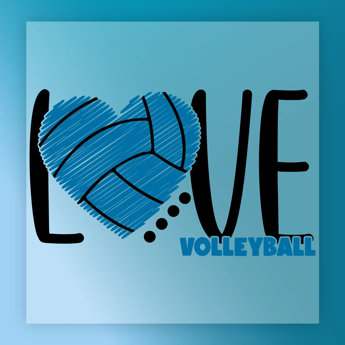 Love Volleyball Heart Design - Heat Press Ready