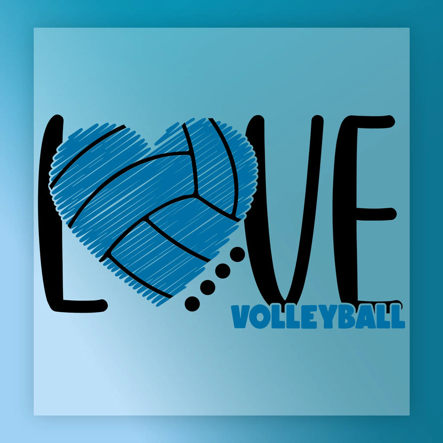 Love Volleyball Heart Design DTF Transfer - InkMerge Heat Press Design