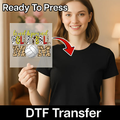 Loud & Proud Volleyball Mom - Heat Press Ready - InkMerge DTF Transfer