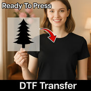 Minimalist Christmas Tree Silhouette DTF Transfer - InkMerge Heat Press Design