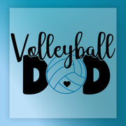 a graphic design with the text "Volleyball Dad" and a volleyball graphic.