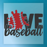 LOVE Baseball DTF Transfer - InkMerge Heat Press Design