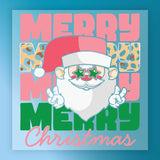 Merry Christmas Santa with Leopard Print DTF Transfer - InkMerge Heat Press Design