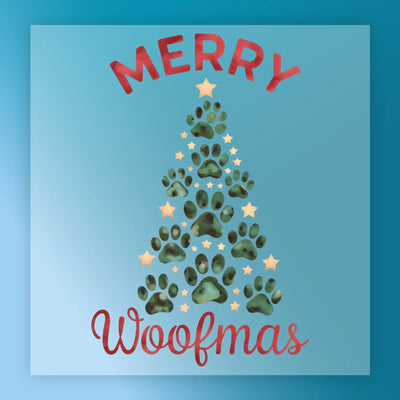 Merry Woofmas Dog Paw Tree Design - Heat Press Ready - InkMerge DTF Transfer