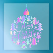 The InkMerge "Pastel Fantasy Trees and Rainbows" features pastel trees and rainbows with "Merry Christmas" in elegant script on a light blue background—ideal for custom apparel or DTF transfer holiday projects.