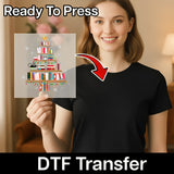 Book Christmas Tree Design DTF Transfer - InkMerge Heat Press Design