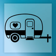 Minimalist Camper Trailer with Heart DTF Transfer - InkMerge Heat Press Design