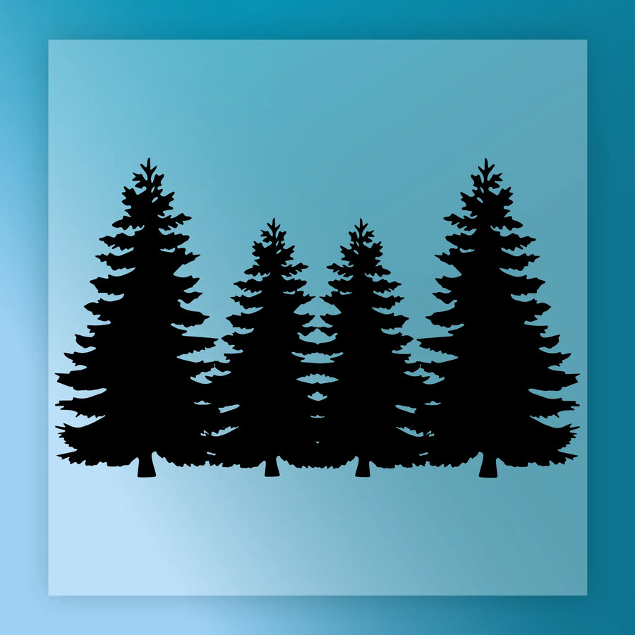 Evergreen Silhouette Forest Design DTF Transfer - InkMerge Heat Press Design
