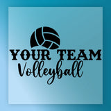 a volleyball graphic and the text "YOUR TEAM Volleyball" in a stylized font.