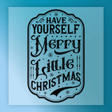 InkMerge’s "Have Yourself A Merry Little Christmas Design" features decorative typography on blue with stars, flourishes, and snowflakes—ideal for custom apparel or festive DTF transfers Christmas shirt transfers.