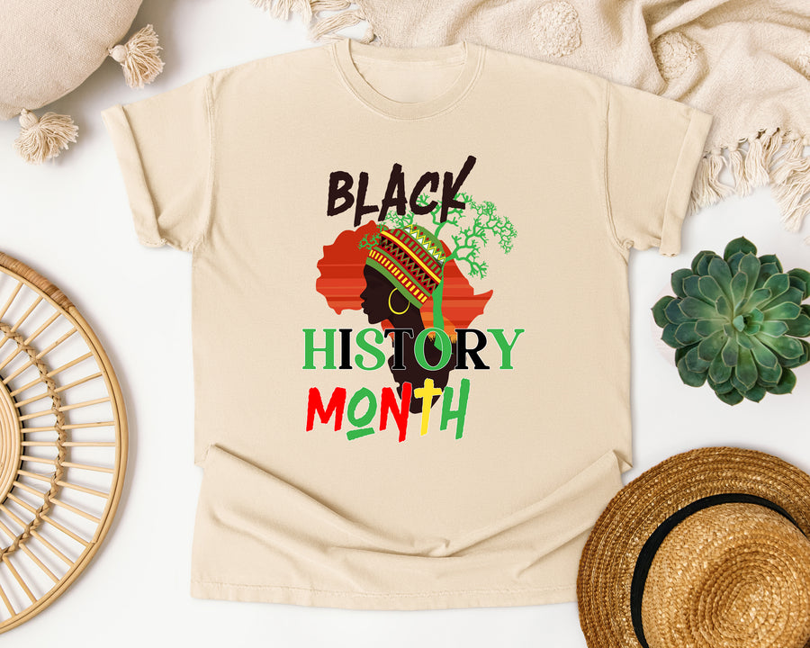 Black History Month Africa graphic tee in Ivory Comfort Colors 1717