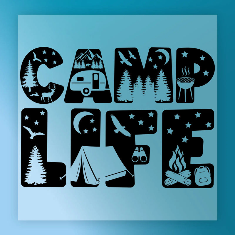 Camp Life Silhouette Design - Ready to Press - InkMerge DTF Transfer