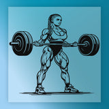 Empowered Strong Woman Weightlifting DTF Transfer - InkMerge Heat Press Design