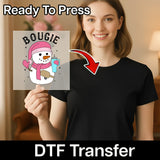 Cheerful Snowman with Pink Scarf DTF Transfer - InkMerge Heat Press Design