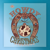 Howdy Christmas Rustic Western Design DTF Transfer - InkMerge Heat Press Design