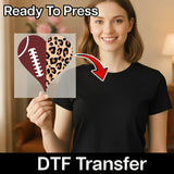 Football Leopard Heart Design DTF Transfer - InkMerge Heat Press Design