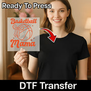 Basketball Mama  Stars and Bow Design DTF Transfer - InkMerge Heat Press Design