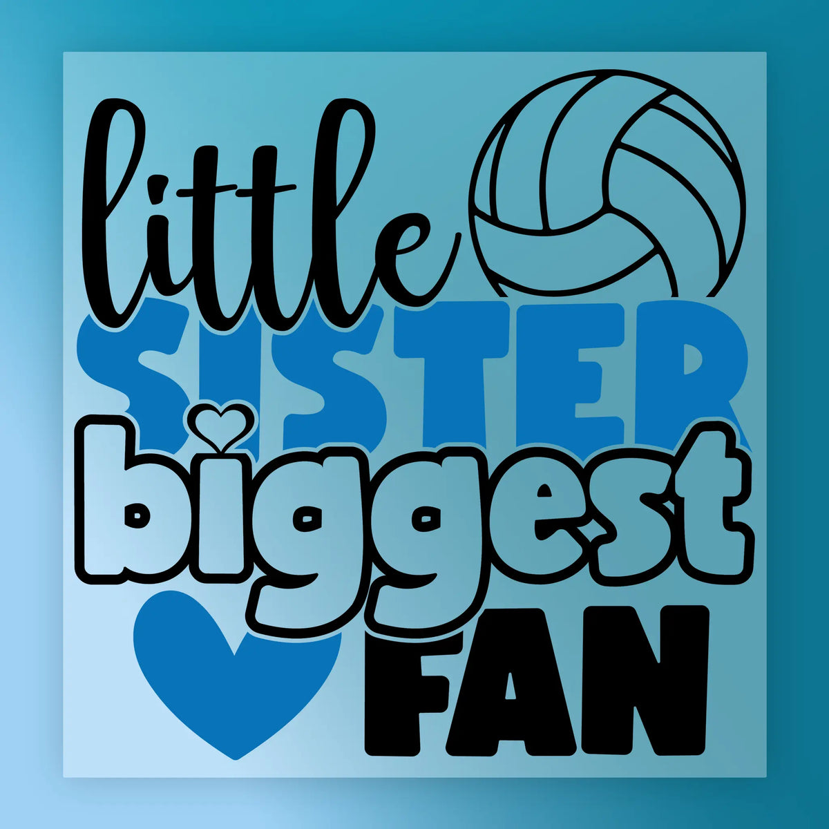 Little Sister Volleyball DTF Transfer — 8-Pass, Hot Peel, Ready to Press