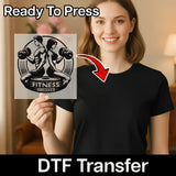 Fitness Motivation Dumbbell Design DTF Transfer - InkMerge Heat Press Design