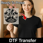 Fitness Motivation Dumbbell Design DTF Transfer - InkMerge Heat Press Design