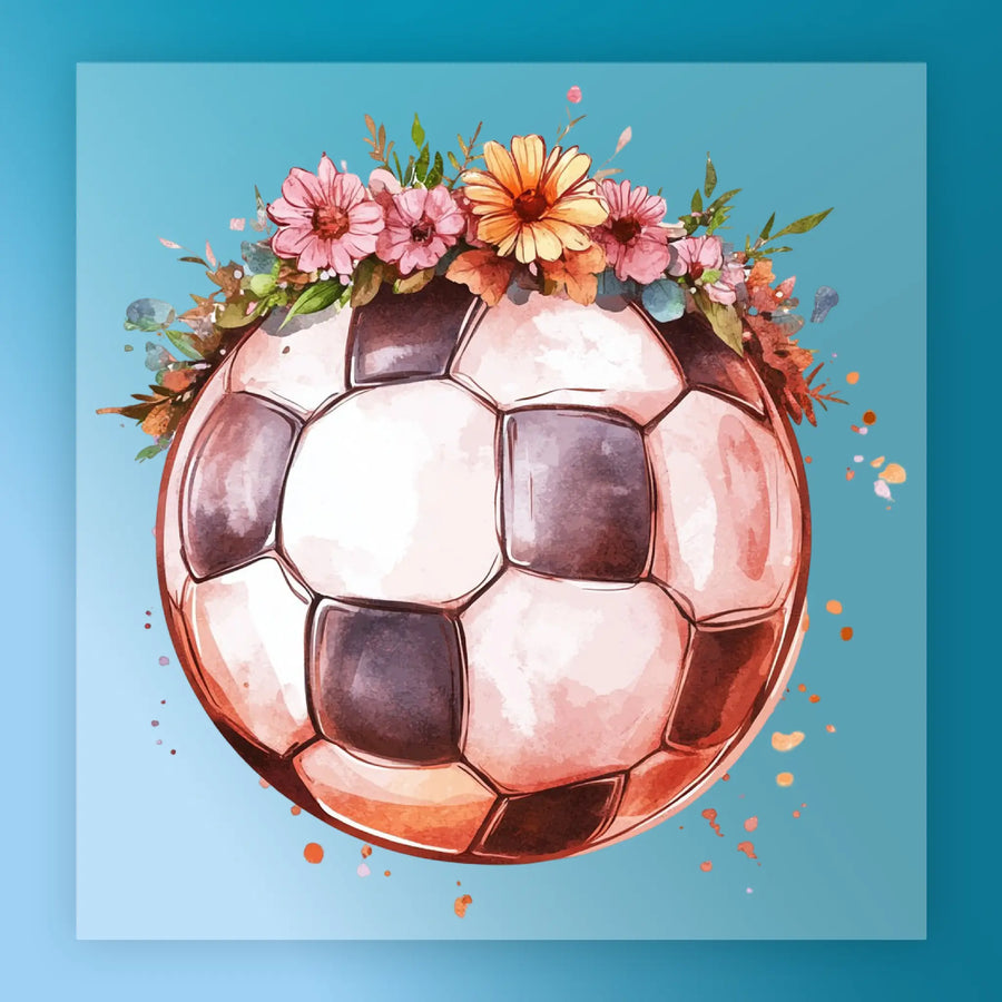 Floral Soccer Ball Watercolor Art DTF Transfer - InkMerge Heat Press Design