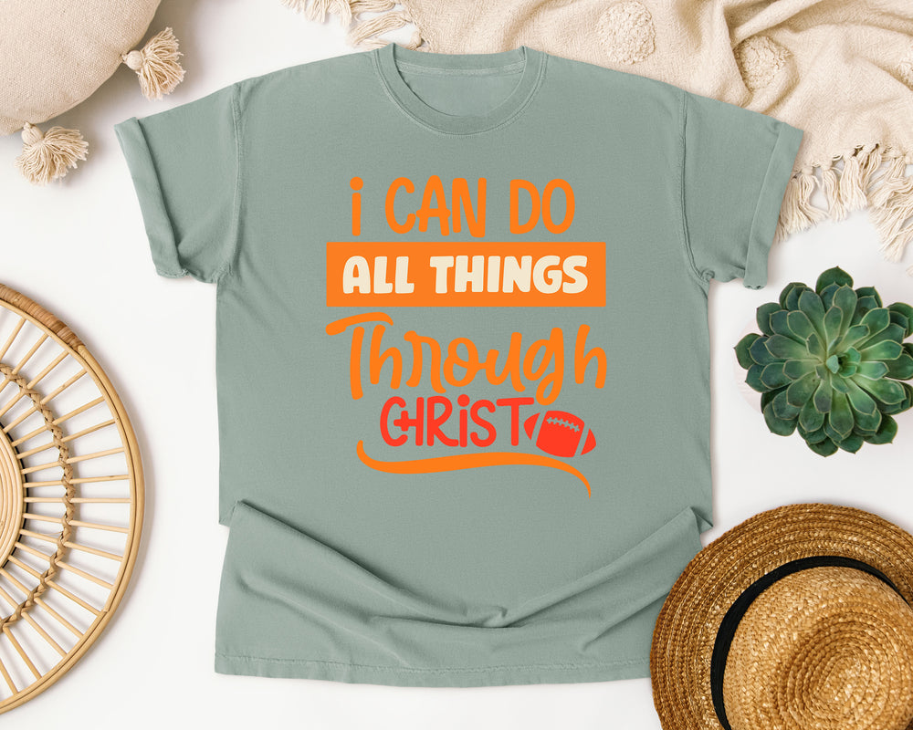 I Can Do All Things Through Christ Orange graphic tee in Bay Comfort Colors 1717