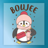 Boujee Penguin Winter Design DTF Transfer - InkMerge Heat Press Design
