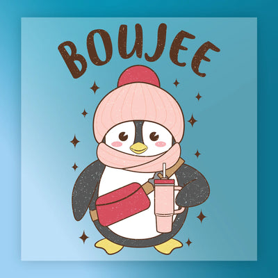 Boujee Penguin Winter Design - Heat Press Ready - InkMerge DTF Transfer