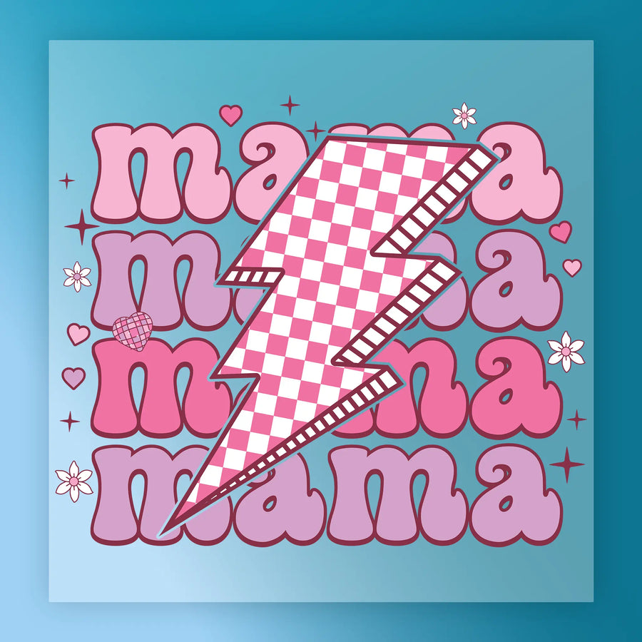Mama Empowerment Lightning Bolt Design DTF Transfer - InkMerge Heat Press Design