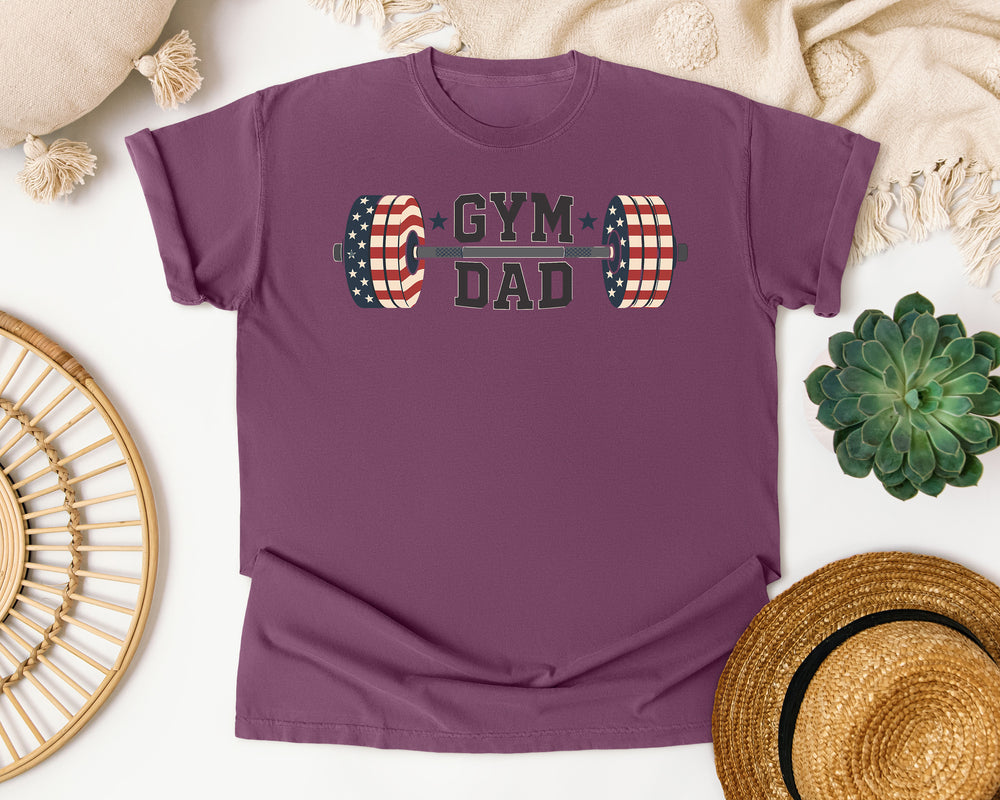 Gym Dad Barbell graphic tee in Berry Comfort Colors 1717