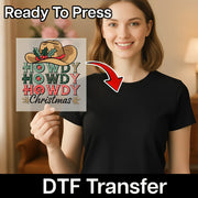 Howdy Howdy Howdy Christmas Cowboy Hat DTF Transfer - InkMerge Heat Press Design