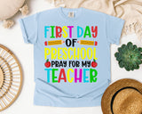 First Day of Preschool Graphic Tee on Comfort Colors 1717 Chambray garment-dyed t-shirt