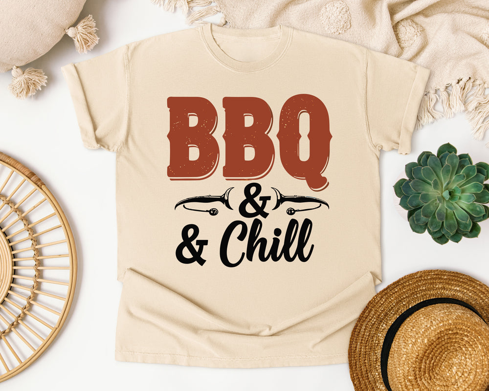 BBQ And Chill graphic tee in Ivory Comfort Colors 1717