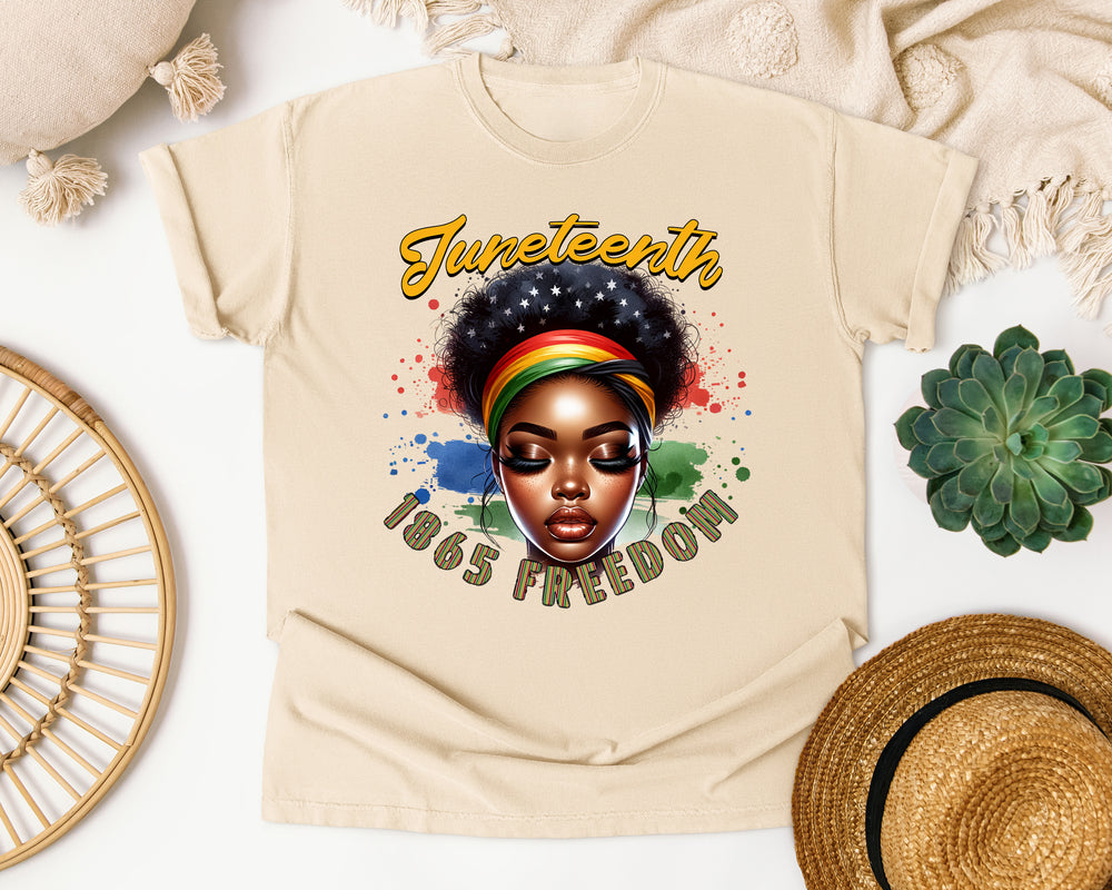 Juneteenth 1865 Freedom Portrait graphic tee in Ivory Comfort Colors 1717