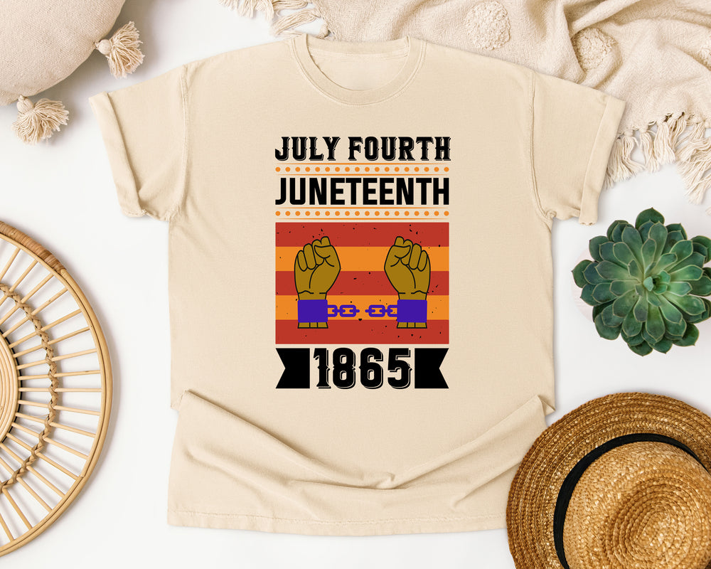 July Fourth Juneteenth 1865 graphic tee in Ivory Comfort Colors 1717