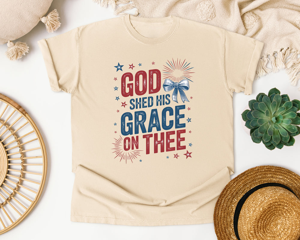 God Shed His Grace On Thee graphic tee in Ivory Comfort Colors 1717
