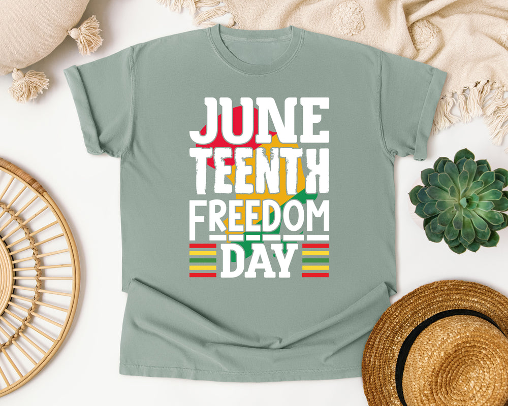 Juneteenth Freedom Day Africa graphic tee in Bay Comfort Colors 1717