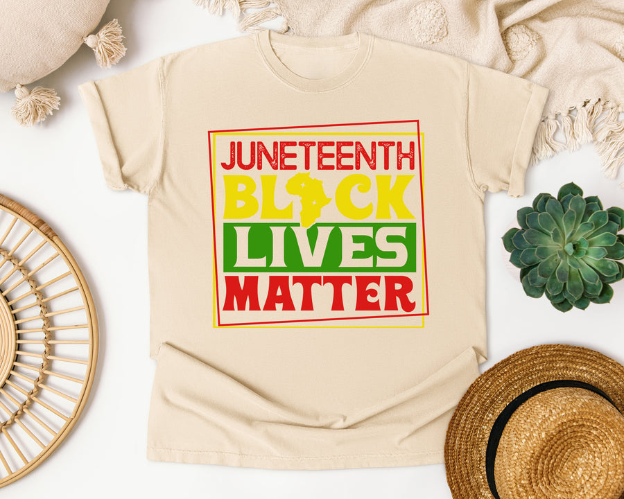 Juneteenth Black Lives Matter graphic tee in Ivory Comfort Colors 1717