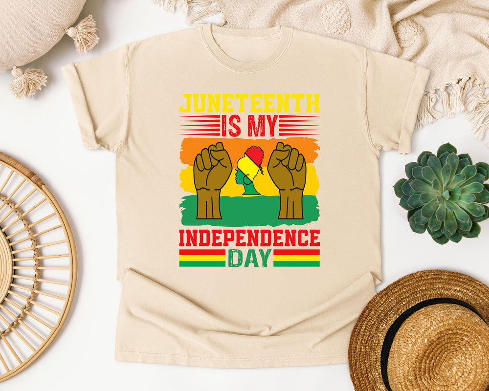 Juneteenth Is My Independence Day graphic tee in Ivory Comfort Colors 1717
