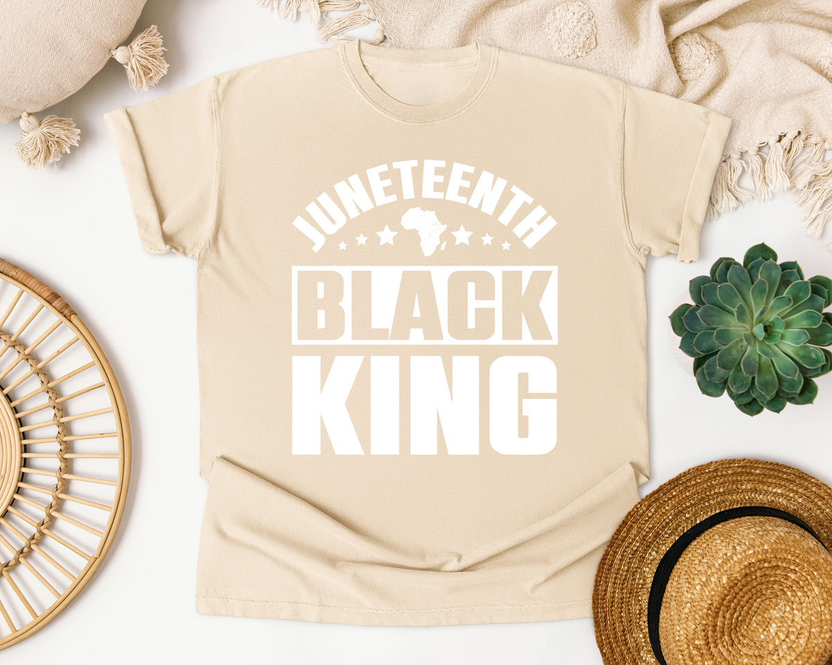Juneteenth Black King White Ink Comfort Colors Shirt